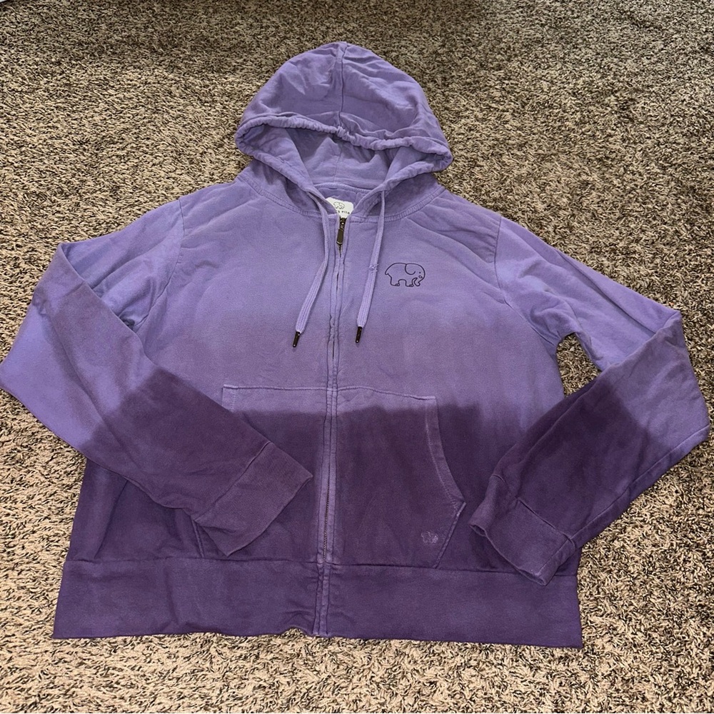 Ivory Ella Purple Ombre Hoodie with messed up “string” see pics